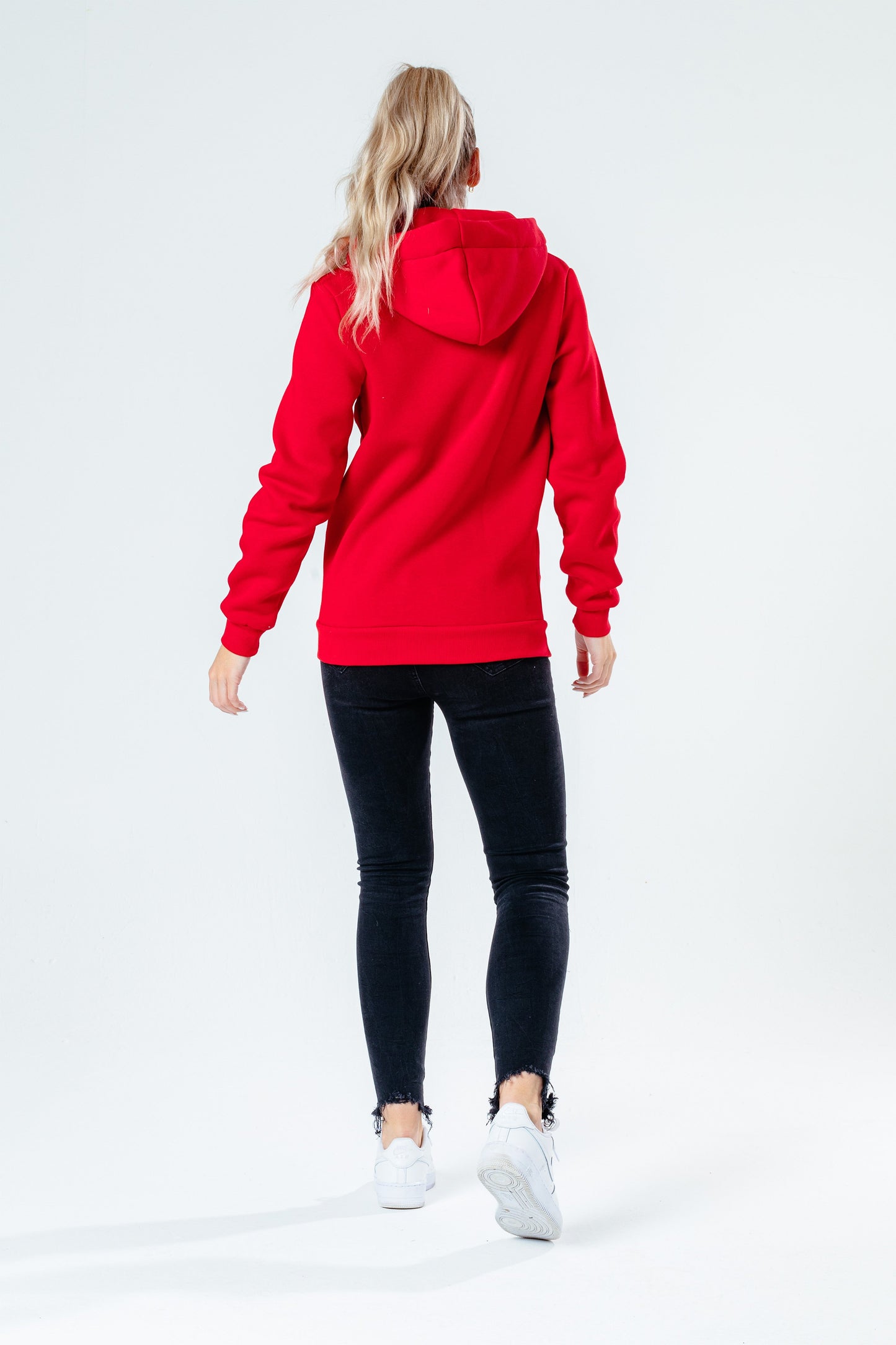 Hype Red Drawstring Women'S Zip Hoodie