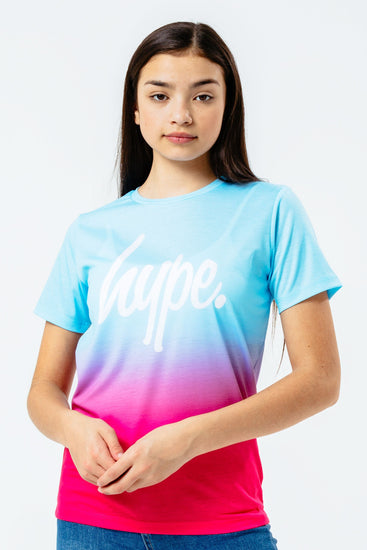 Hype Pink Blue Fade Kids T-Shirt