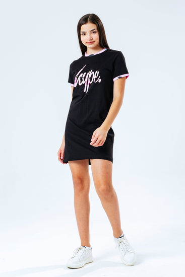 Hype Black Animal Scribble Kids T-Shirt Dress