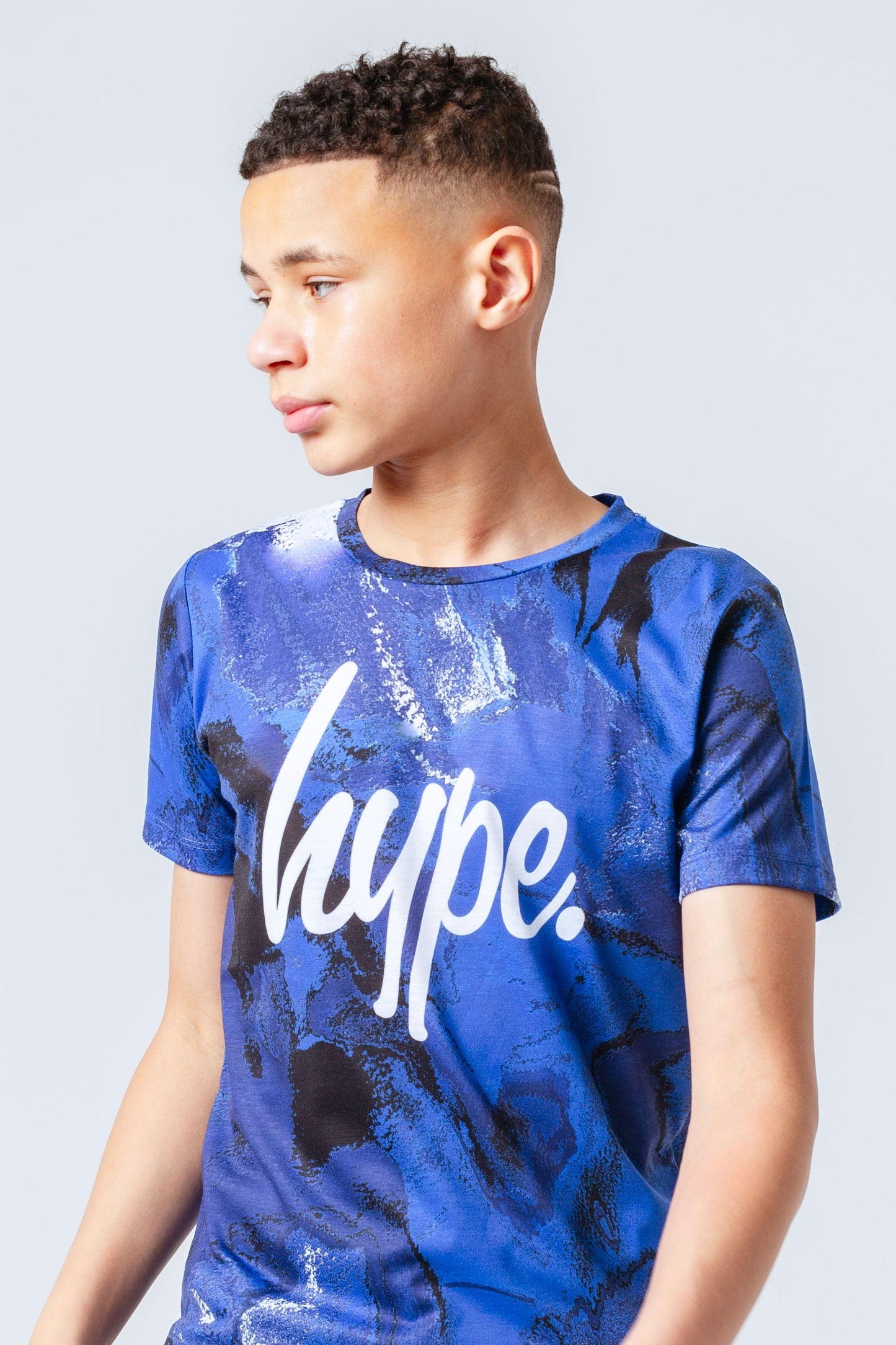 HYPE BLUE SWIRL BLOTCH PRINT BOYS T-SHIRT