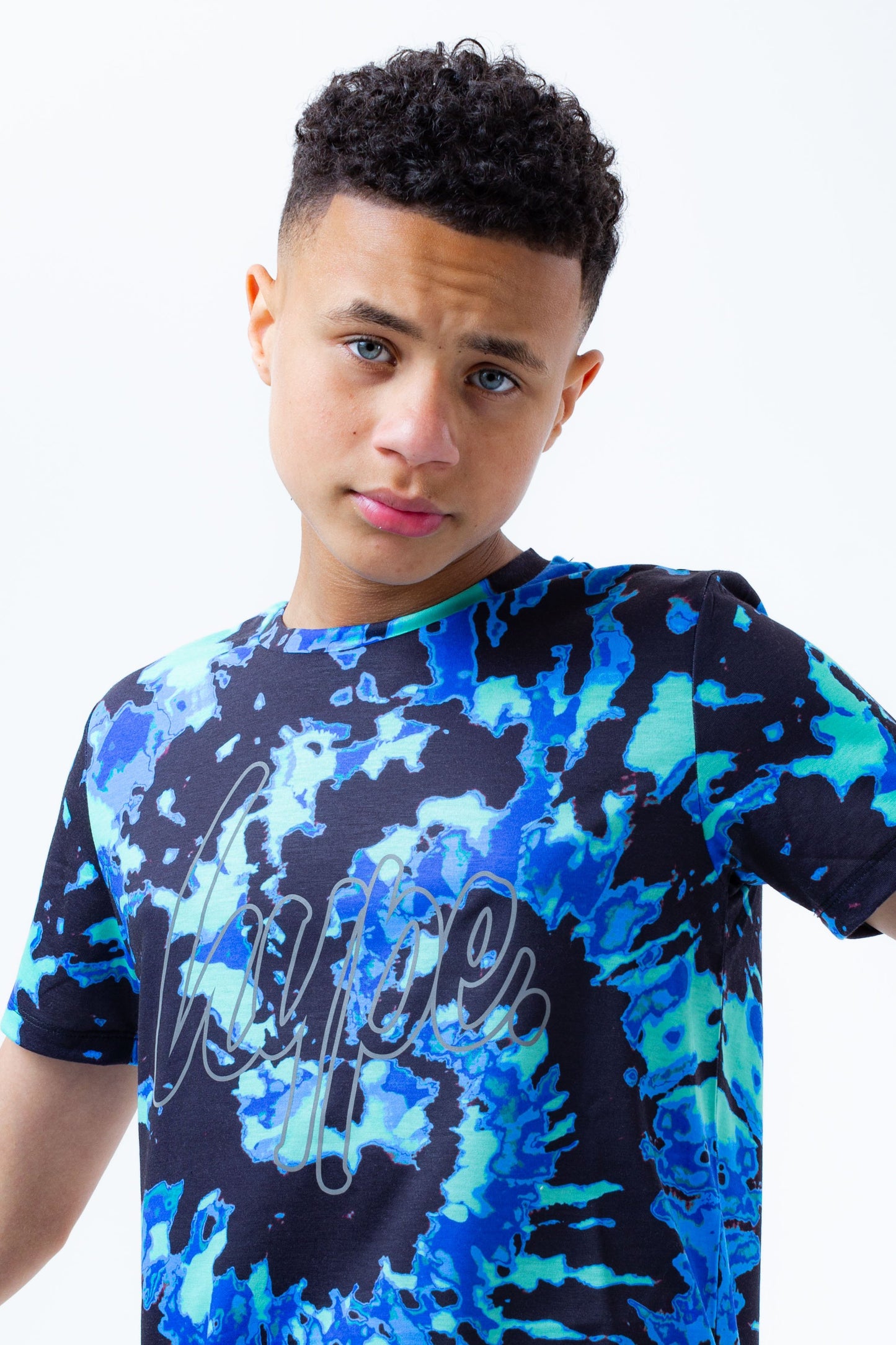 HYPE BLUE TRIPPY TIE DYE BOYS T-SHIRT