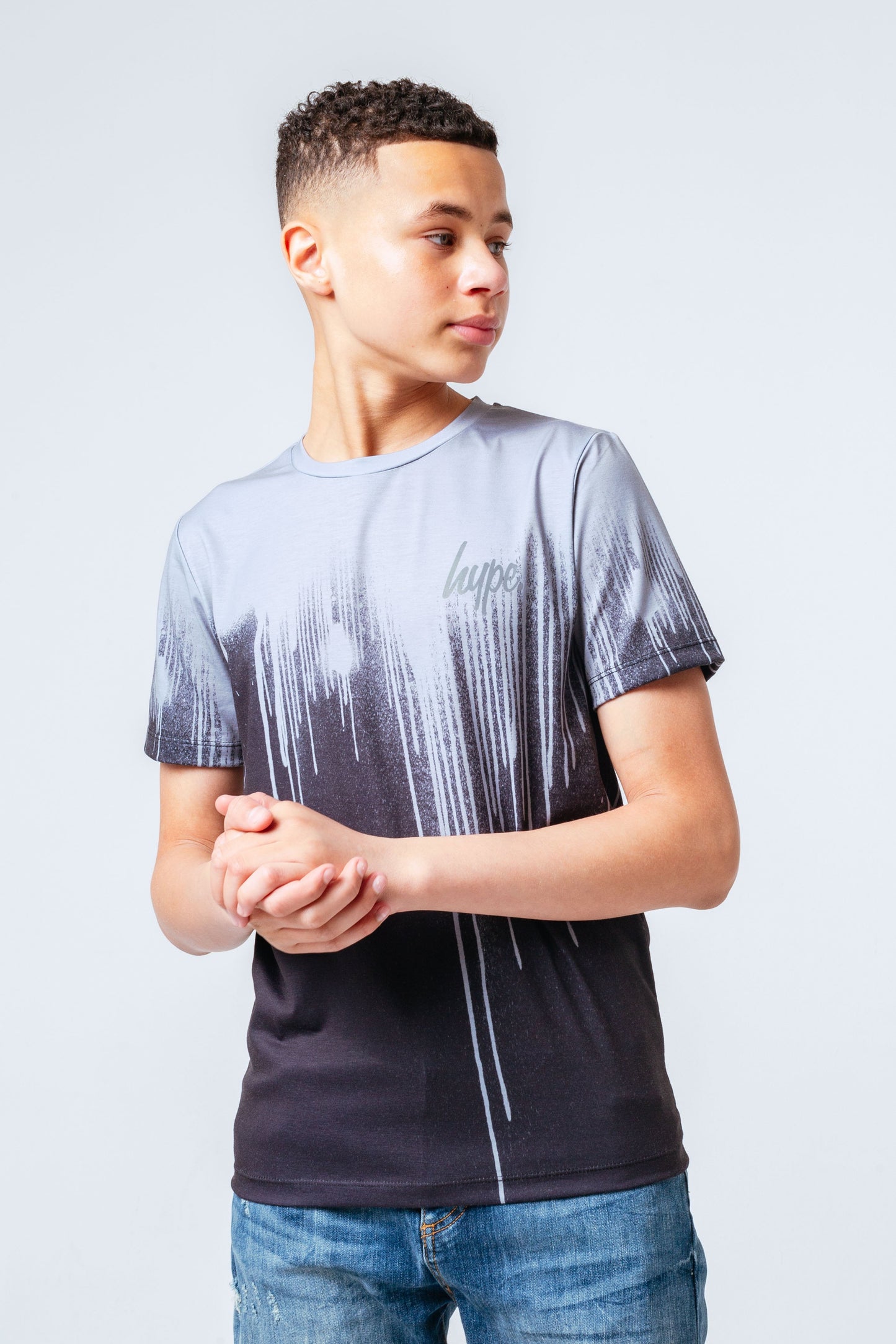 HYPE GREY PAINT DRIP BOYS T-SHIRT