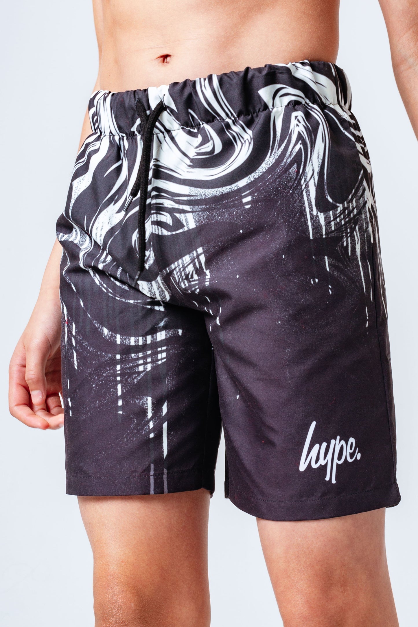 HYPE MONO SWIRL FADE KIDS SWIM SHORTS