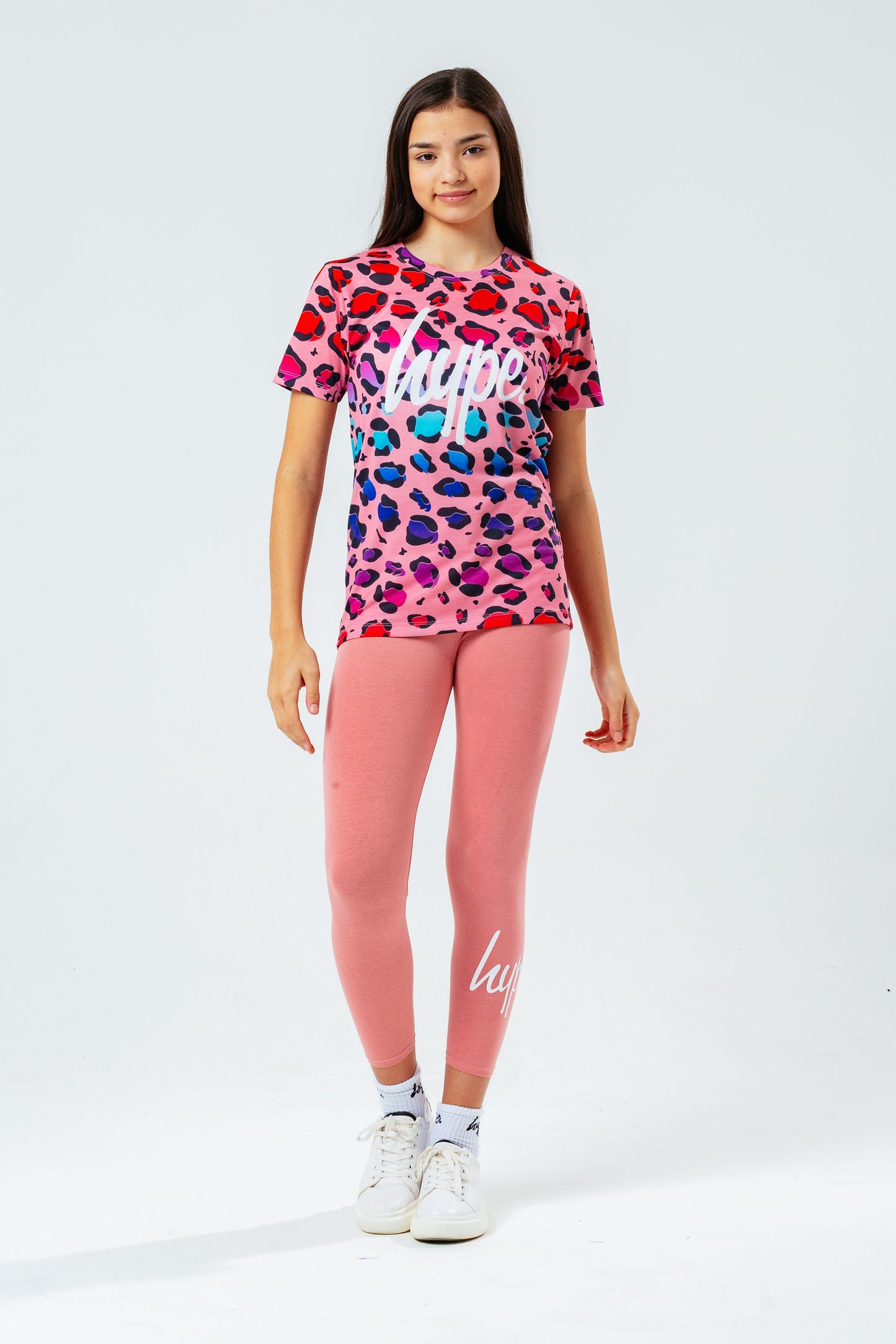 HYPE PINK LEOPARD KIDS T-SHIRT & LEGGINGS SET