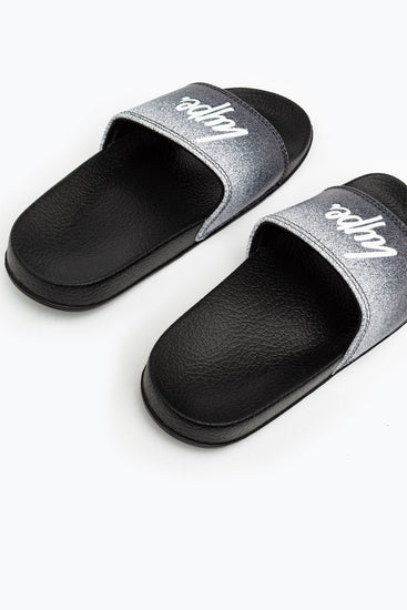 Hype Black Speckle Fade Kids Sliders