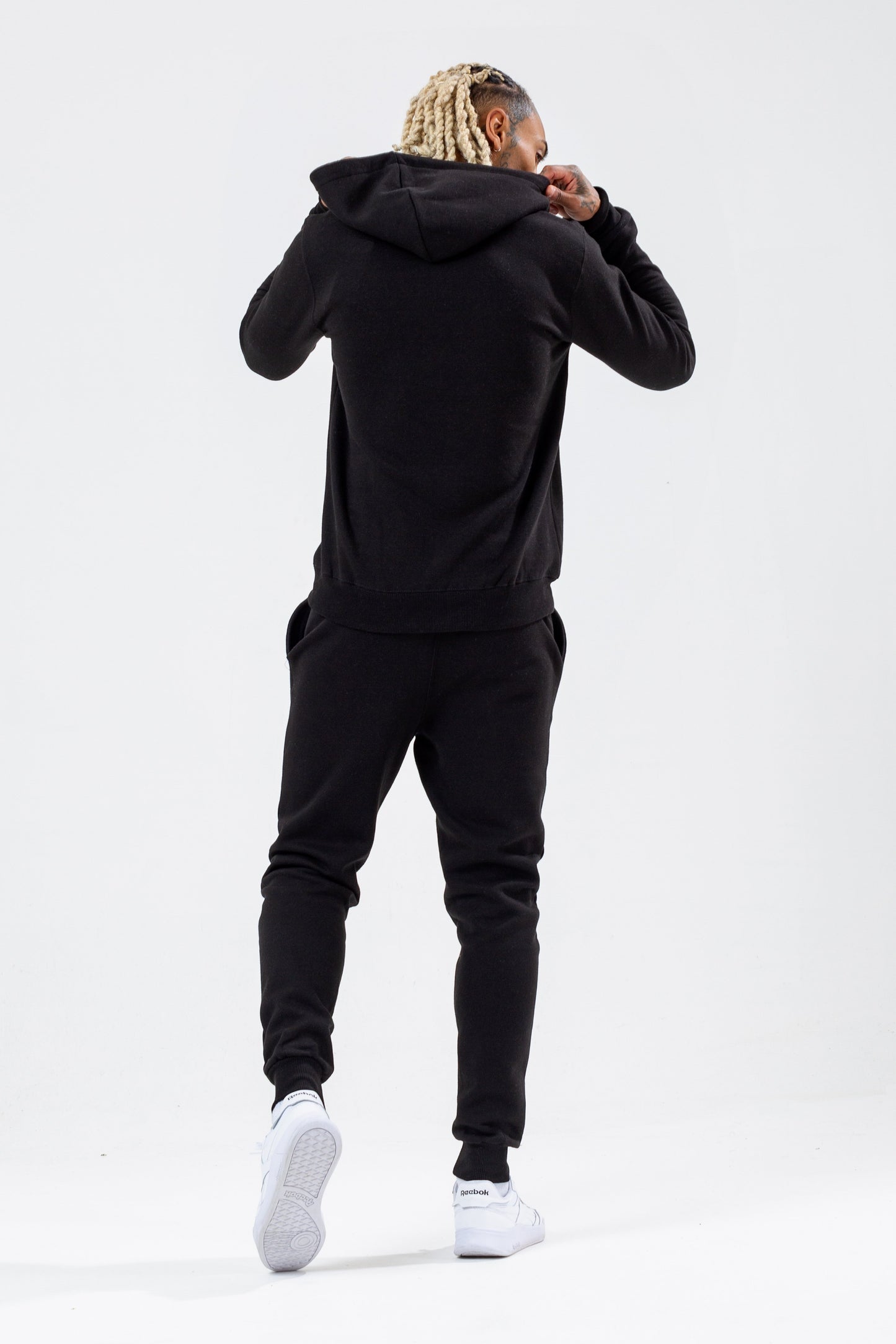 HYPE BLACK TONAL TAPE SCRIBBLE LOGO MEN'S PULLOVER HOODIE