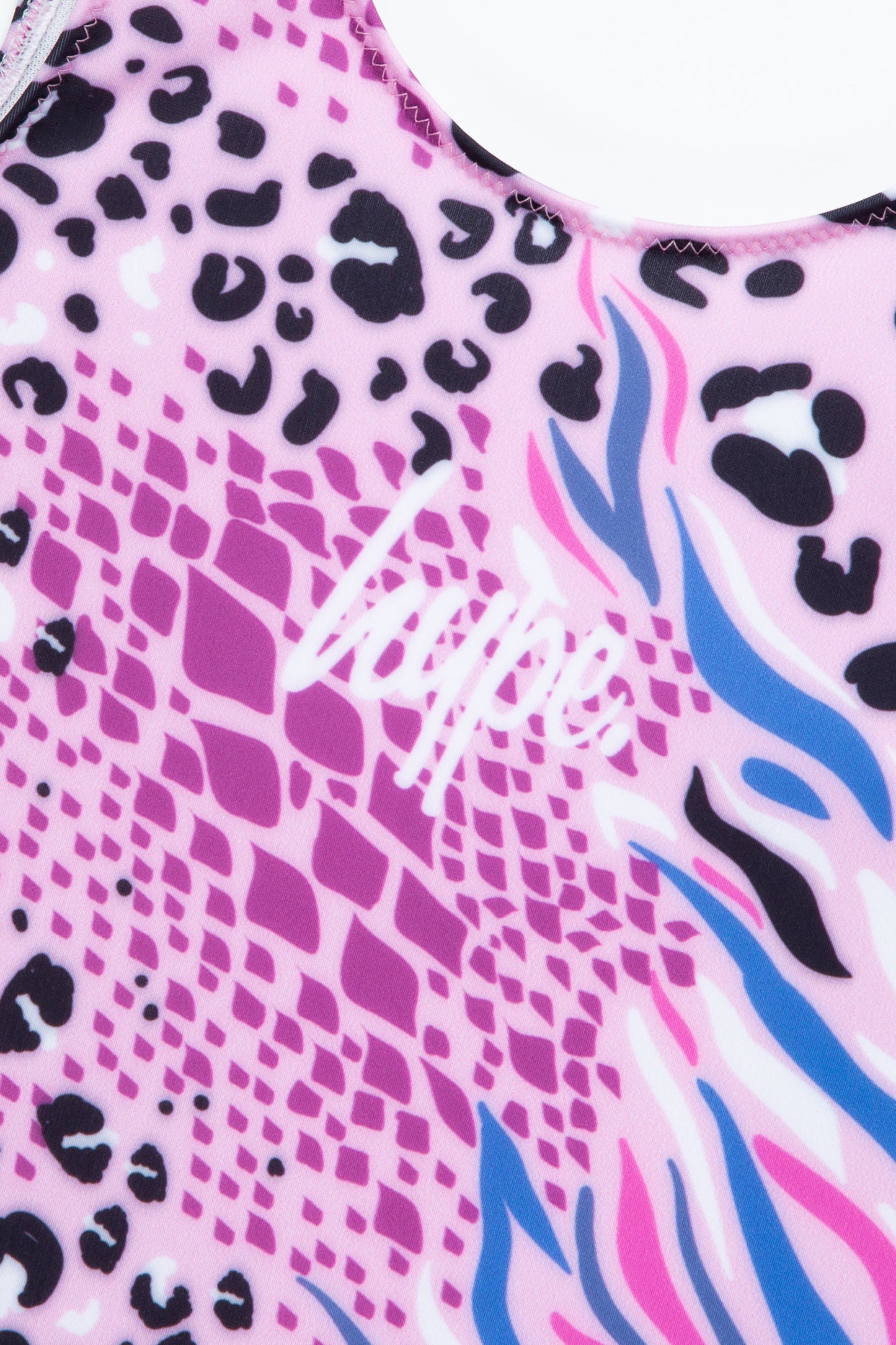 HYPE GIRLS ABSTRACT LEOPARD SCRIPT SWIMSUIT