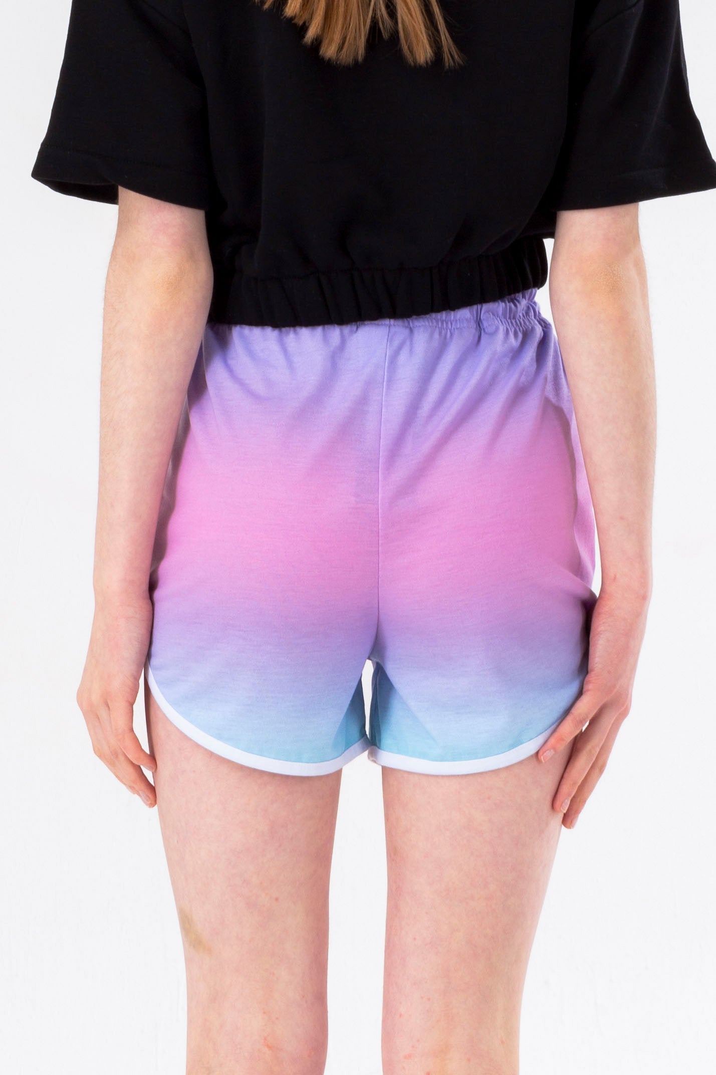 HYPE GIRLS LILAC FADE SCRIPT RUNNER SHORTS