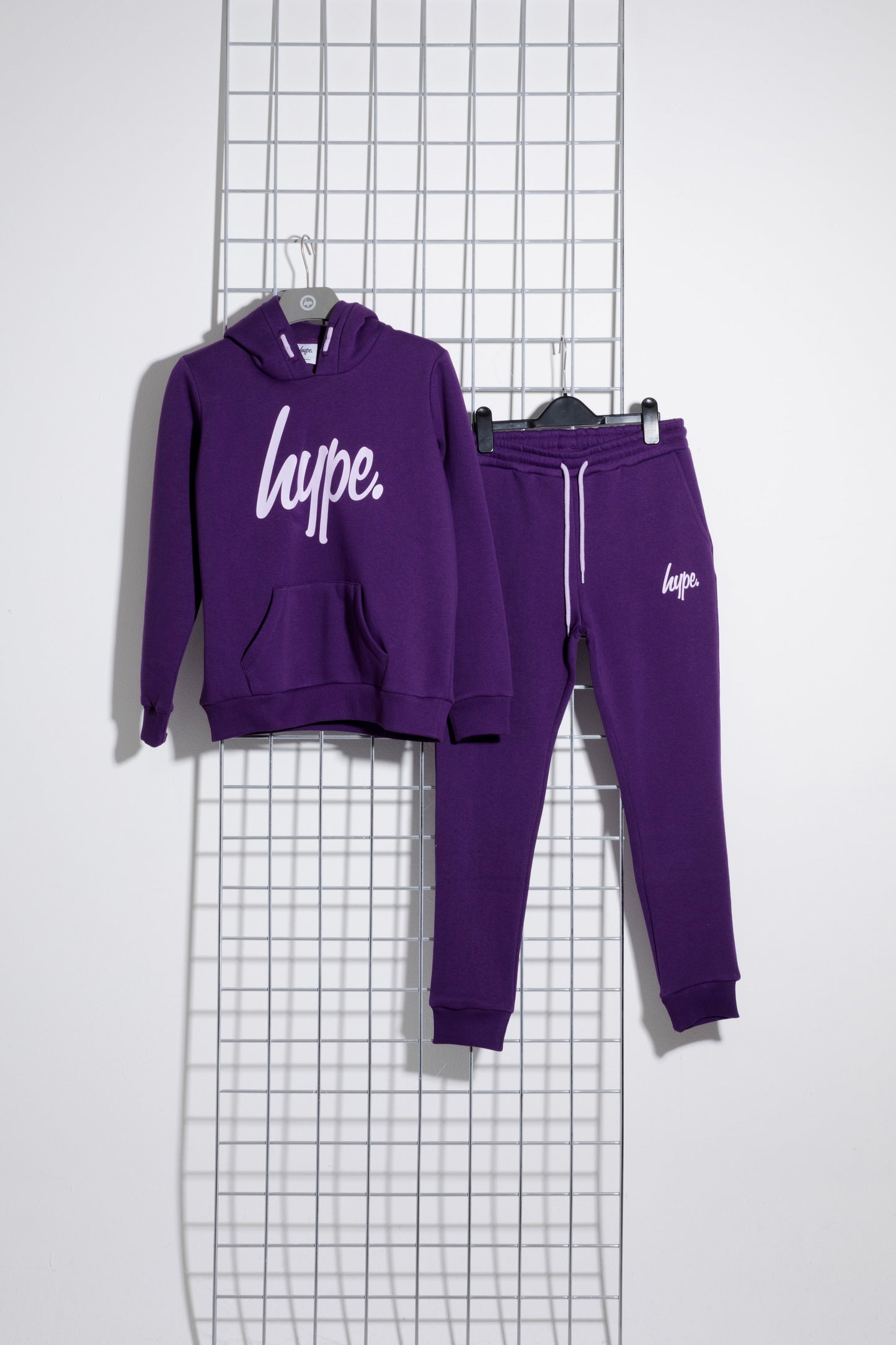 Hype Purple With Powder Script Kids Hoodie & Jogger Set