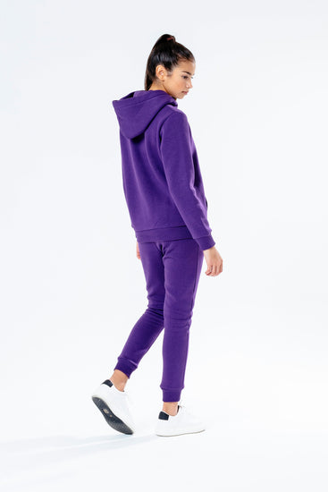 Hype Purple With Powder Script Kids Hoodie & Jogger Set