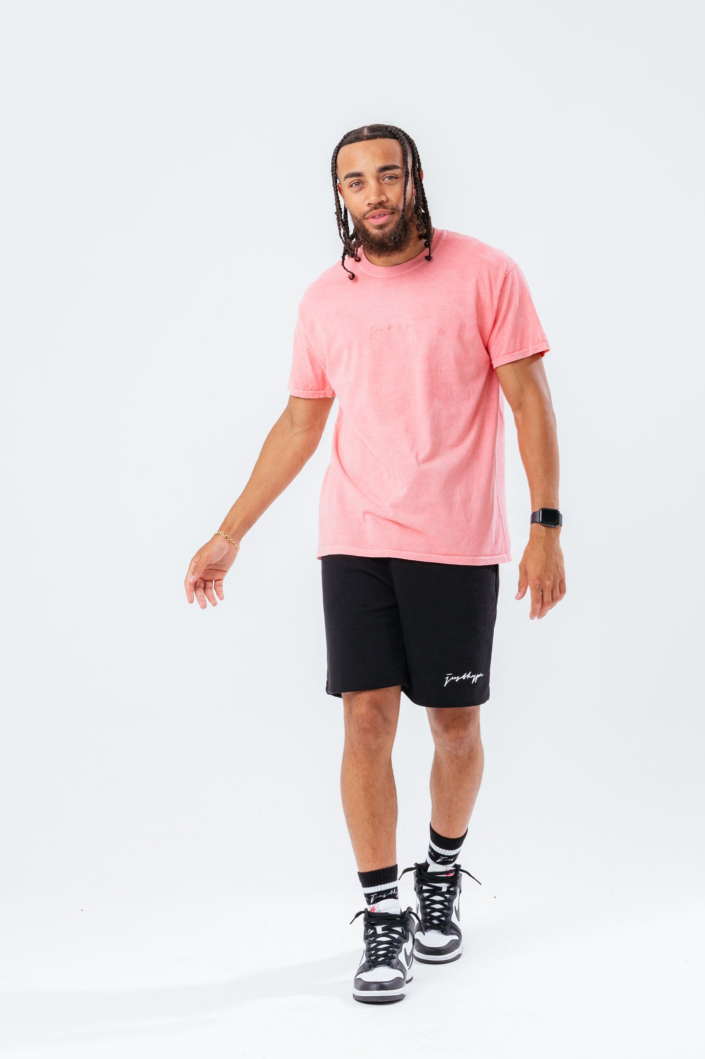 HYPE PEACH SCRIBBLE LOGO EMBROIDERY MEN'S T-SHIRT