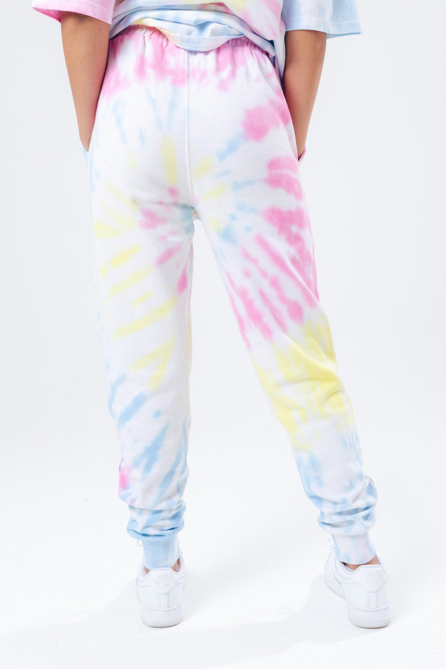 HYPE RAINBOW PASTEL TIE DYE SCRIBBLE LOGO WOMEN'S JOGGERS