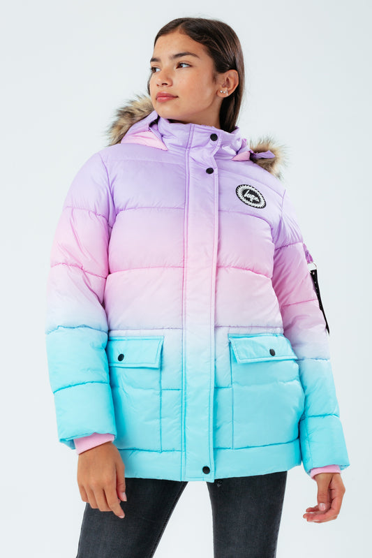 HYPE PINK BLUE FADE GIRLS EXPLORER JACKET