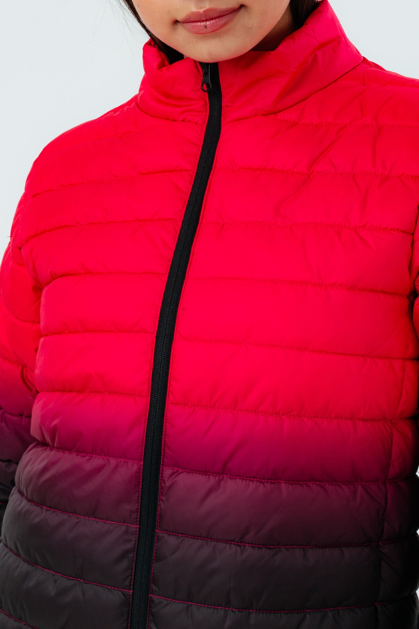 HYPE PINK FADE GIRLS PUFFER JACKET