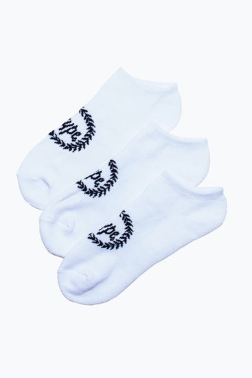 Hype 3 Pack White Trainer Socks