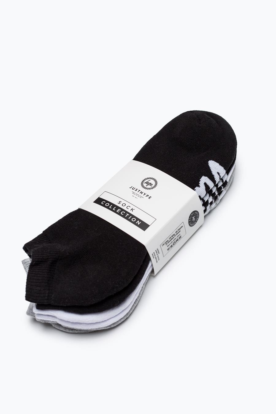 Hype 3 Pack Monotone Sports Kids Trainer Socks