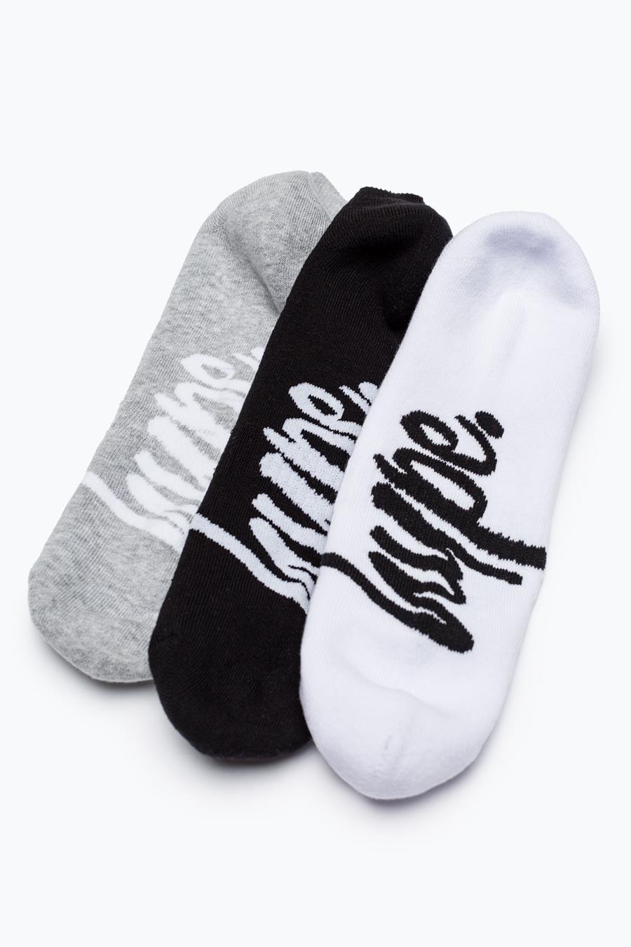 Hype 3 Pack Monotone Sports Kids Trainer Socks