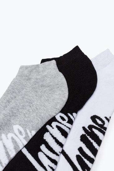 Hype 3 Pack Monotone Sports Kids Trainer Socks