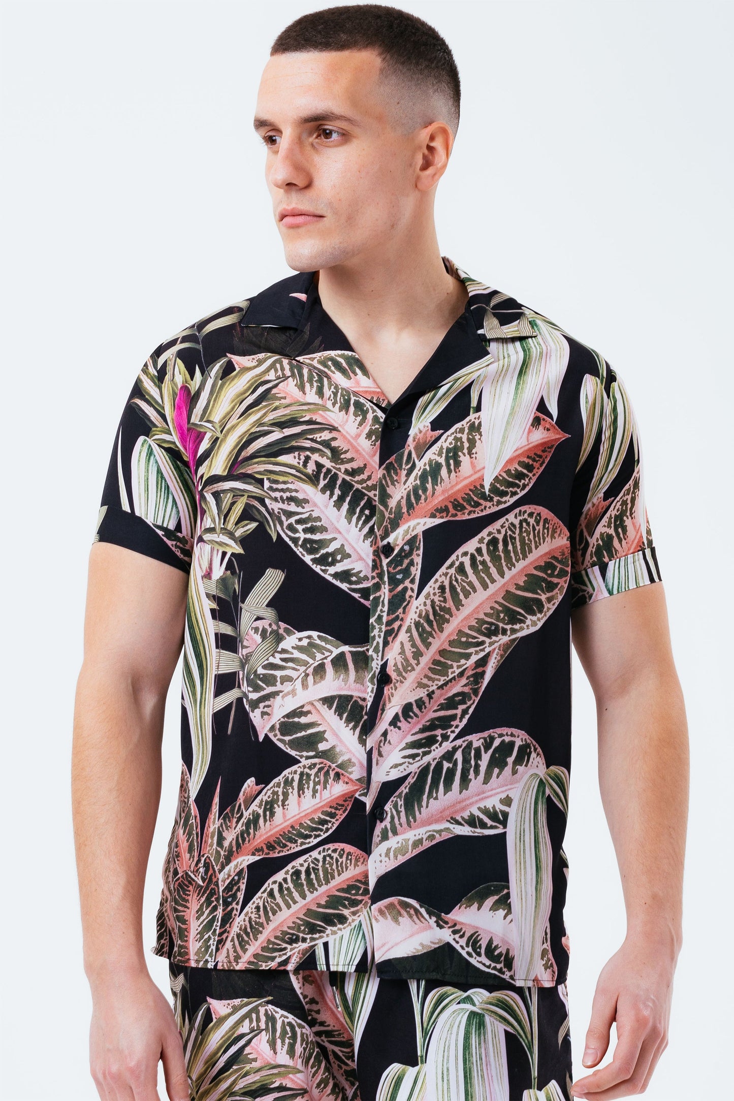 HYPE PINK PALM MEN'S RESORT SHIRT