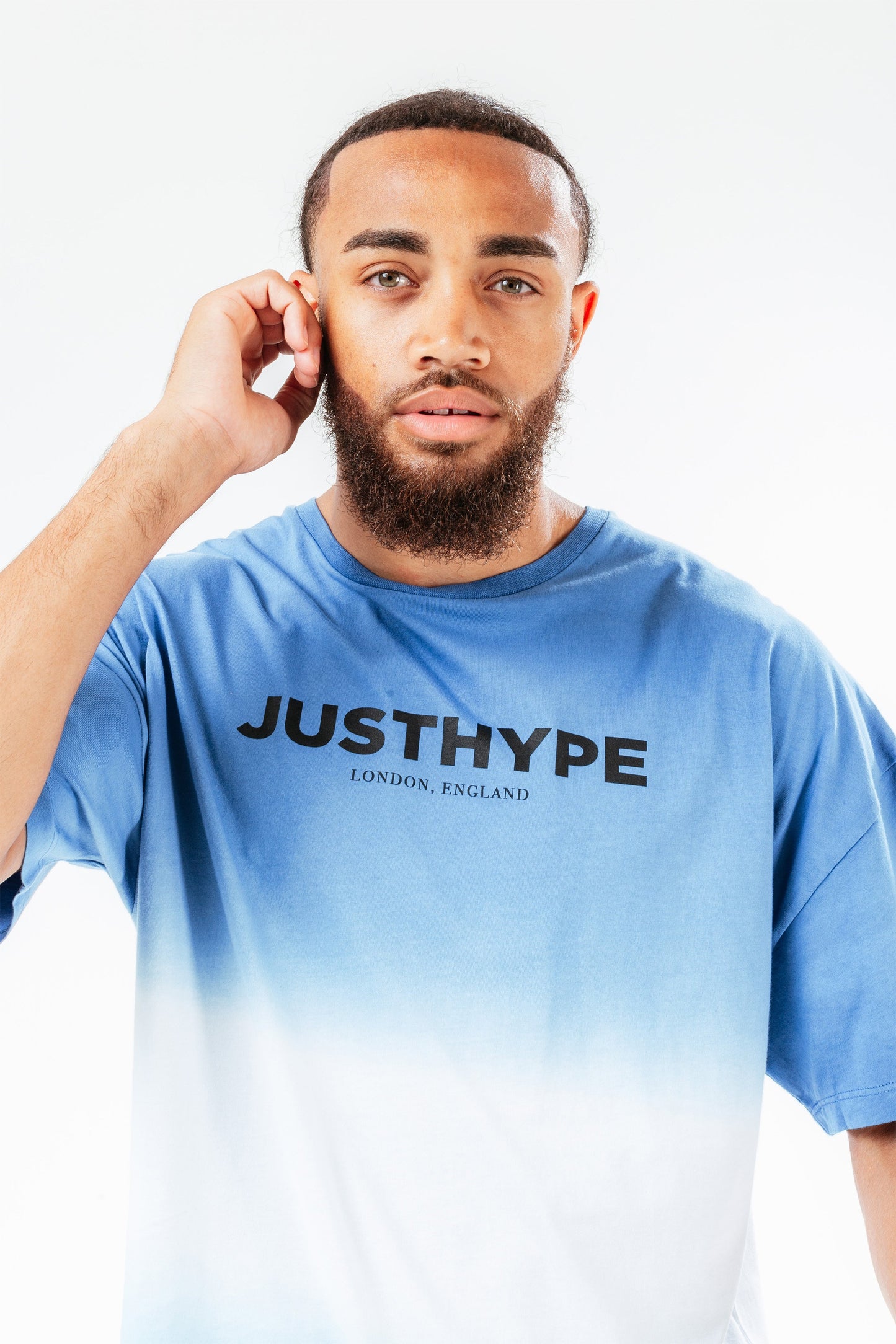 HYPE BLUE DIP DYE MEN'S OVERSIZED T-SHIRT