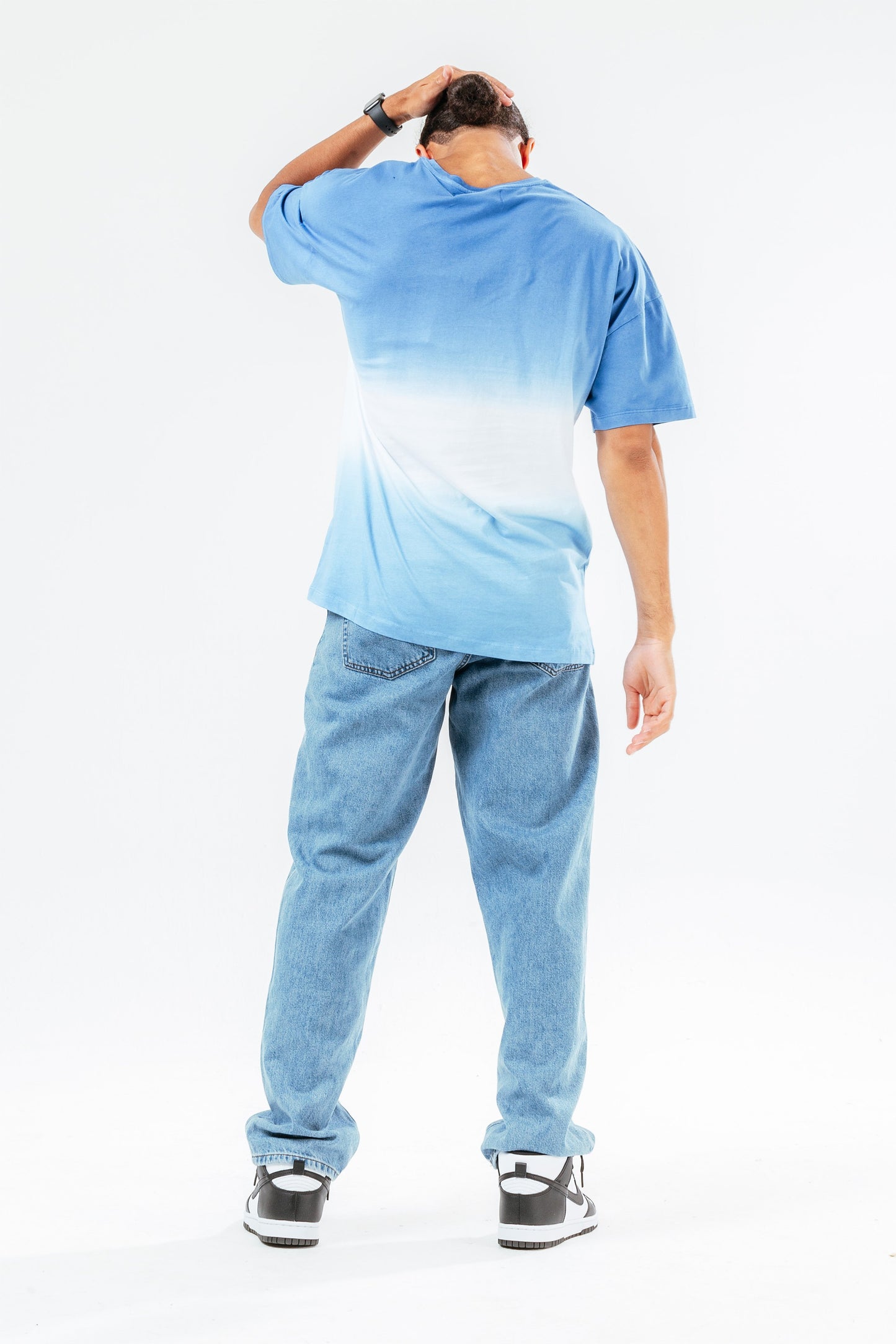 HYPE BLUE DIP DYE MEN'S OVERSIZED T-SHIRT