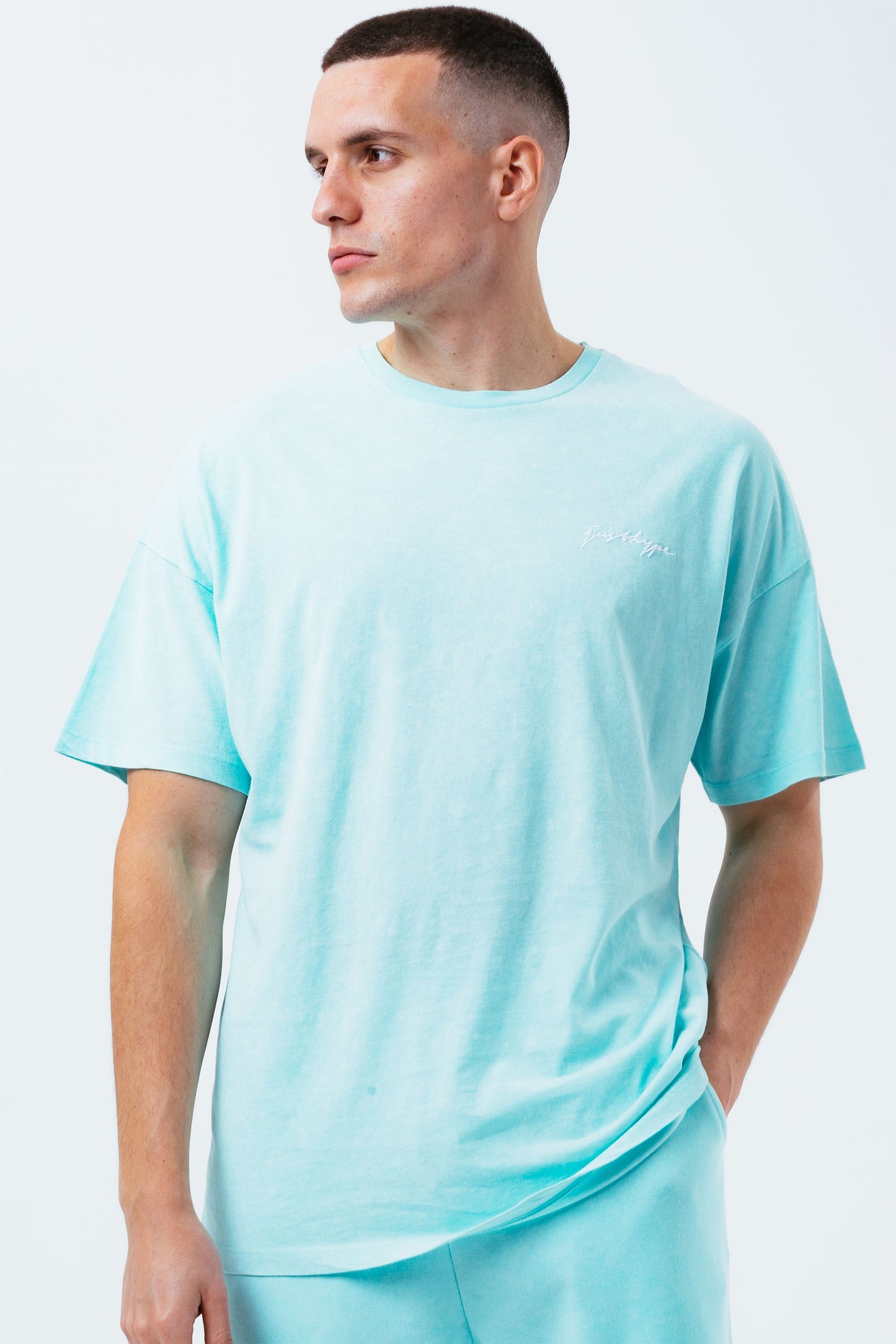 HYPE TEAL VINTAGE MEN'S OVERSIZED T-SHIRT