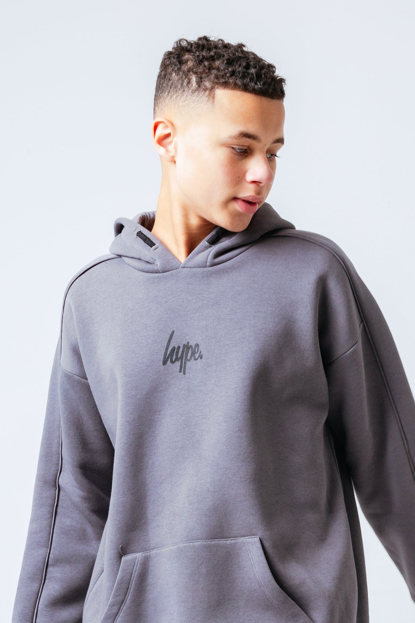 HYPE CHARCOAL KIDS OVERSIZED PULLOVER HOODIE