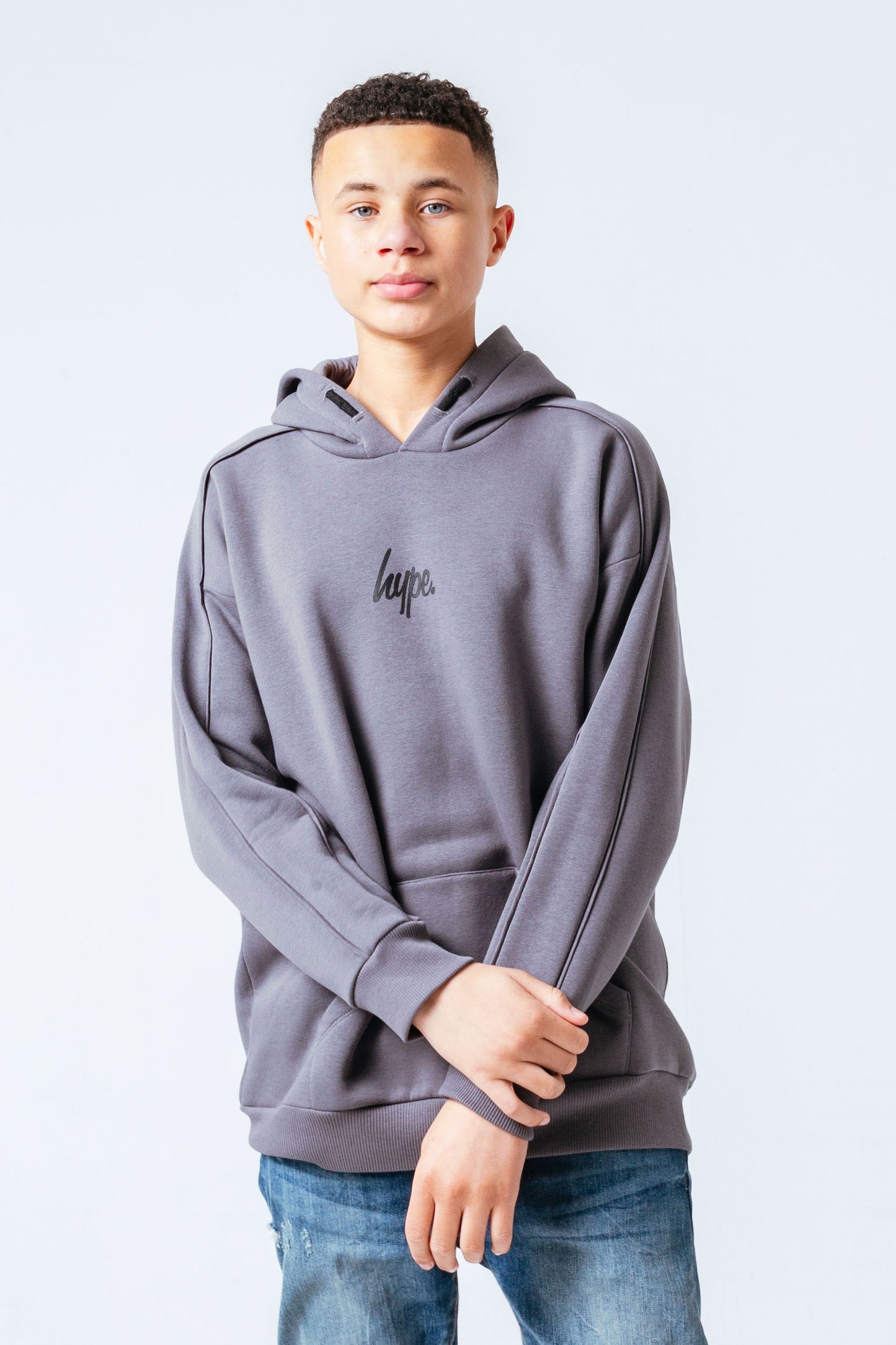 HYPE CHARCOAL KIDS OVERSIZED PULLOVER HOODIE