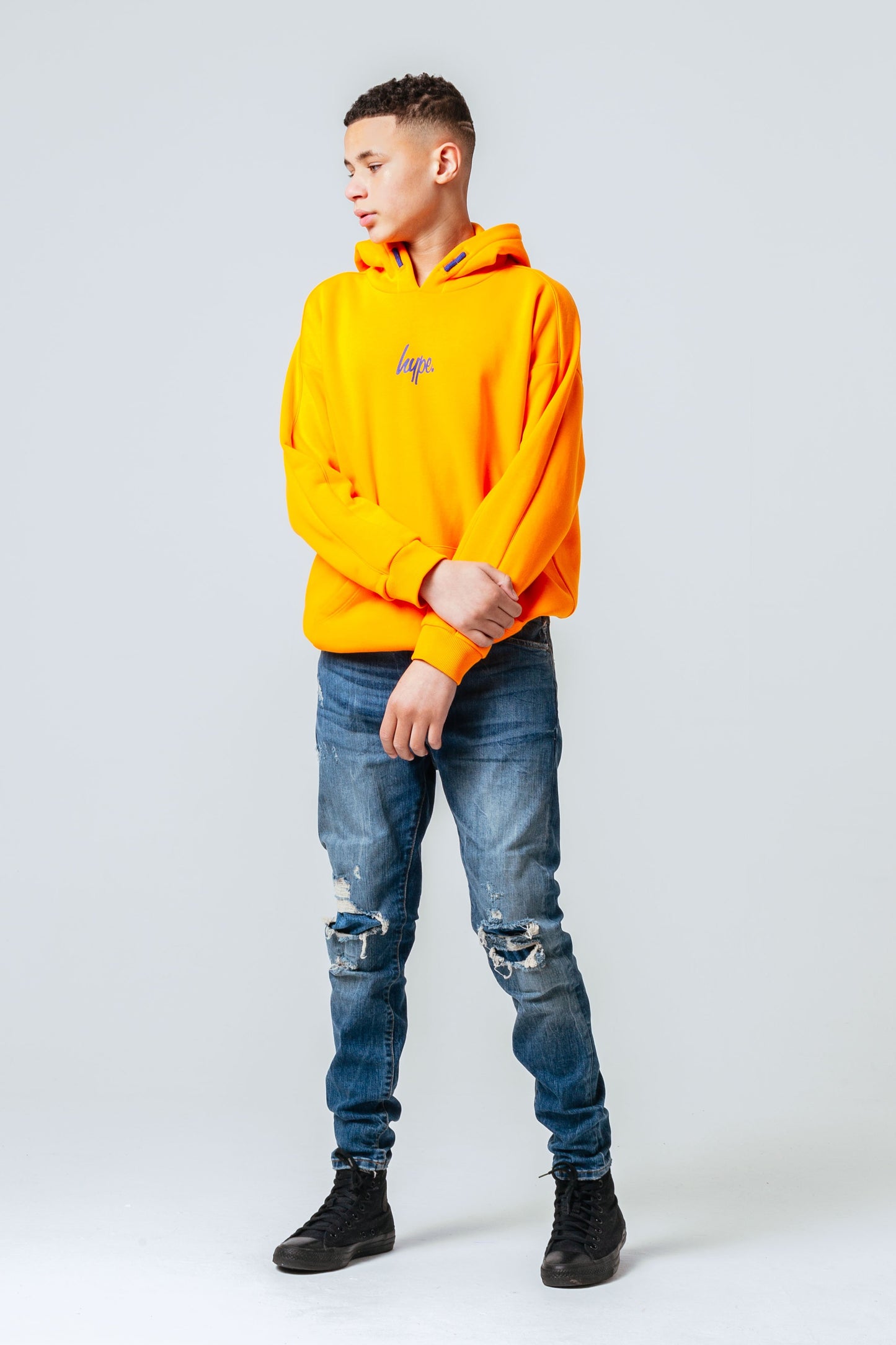 HYPE ORANGE & BLUE KIDS PULLOVER HOODIE