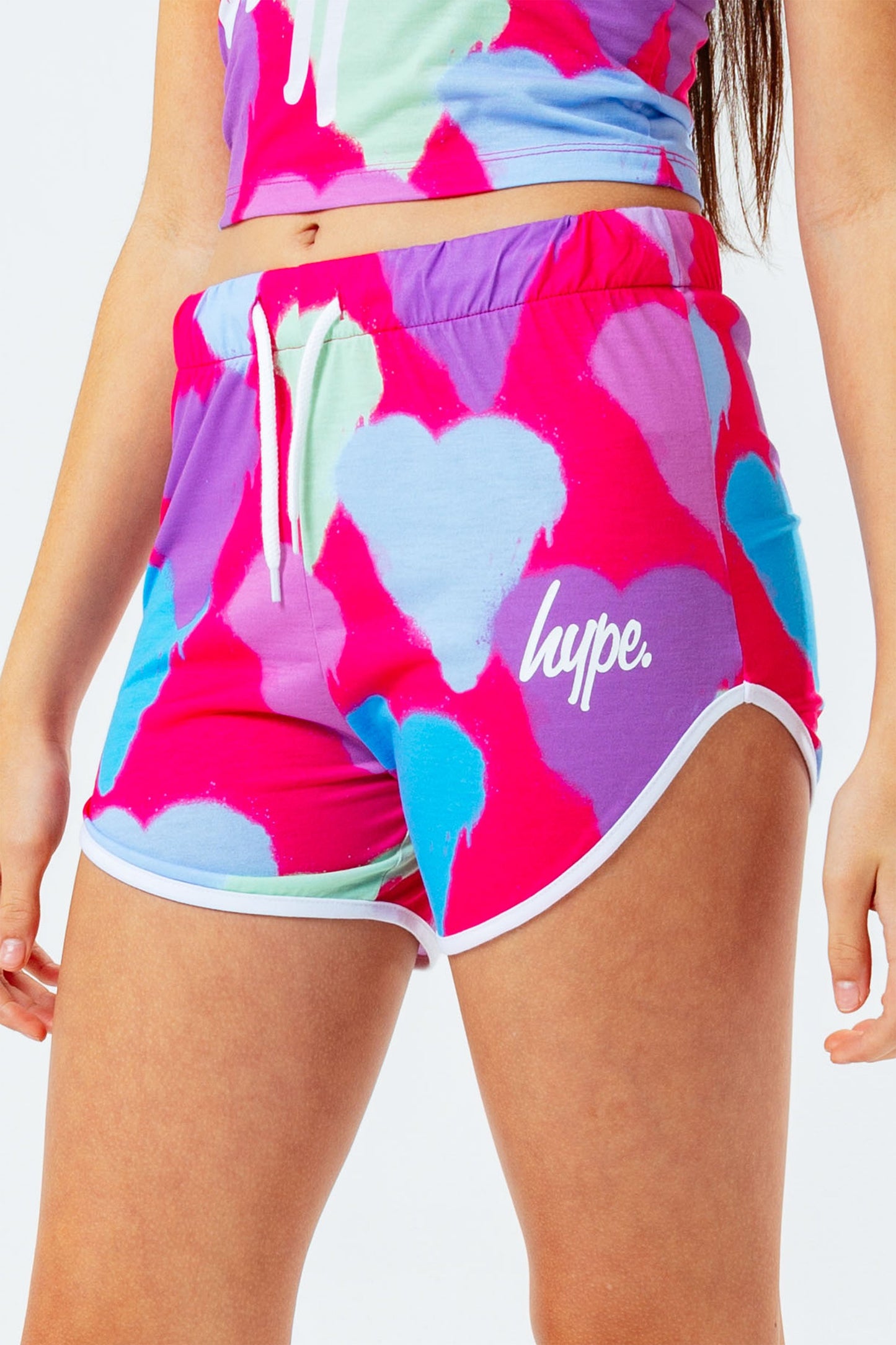 HYPE SPRAY HEART KIDS RUNNING SHORTS