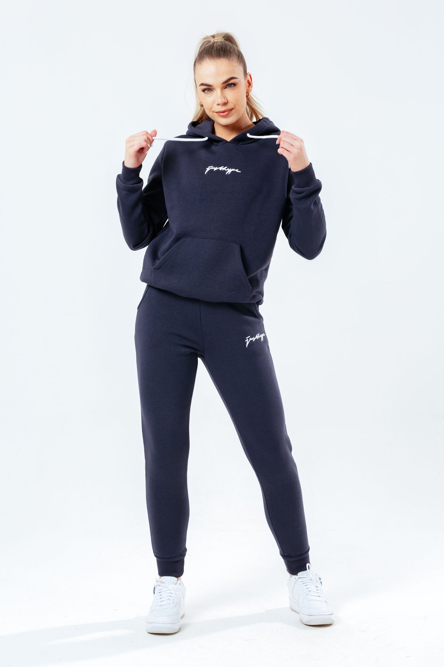 HYPE DARK GREY WHITE SCRIBBLE WOMEN'S TRACKSUIT