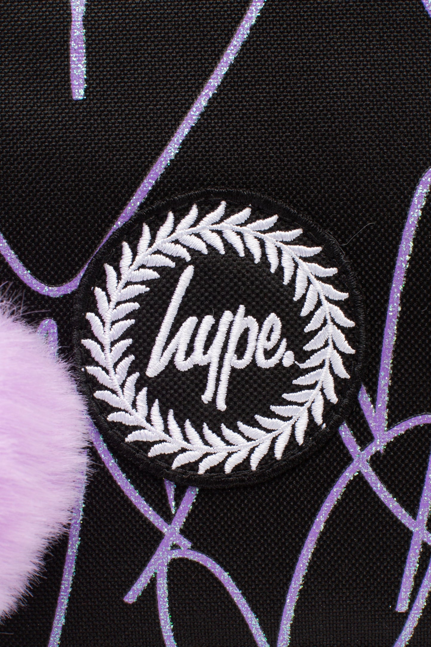 HYPE BLACK PURPLE GLITTER SCRIBBLE HEART LUNCH BOX