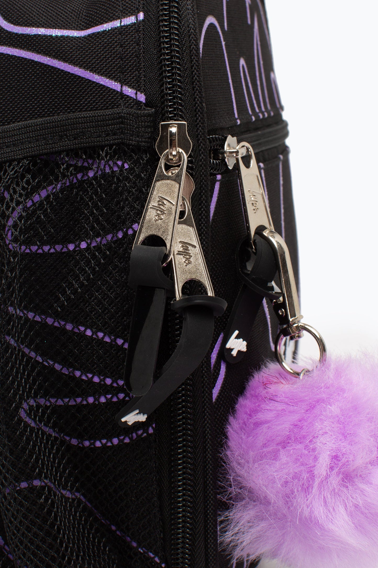 HYPE BLACK PURPLE GLITTER SCRIBBLE HEART LUNCH BOX