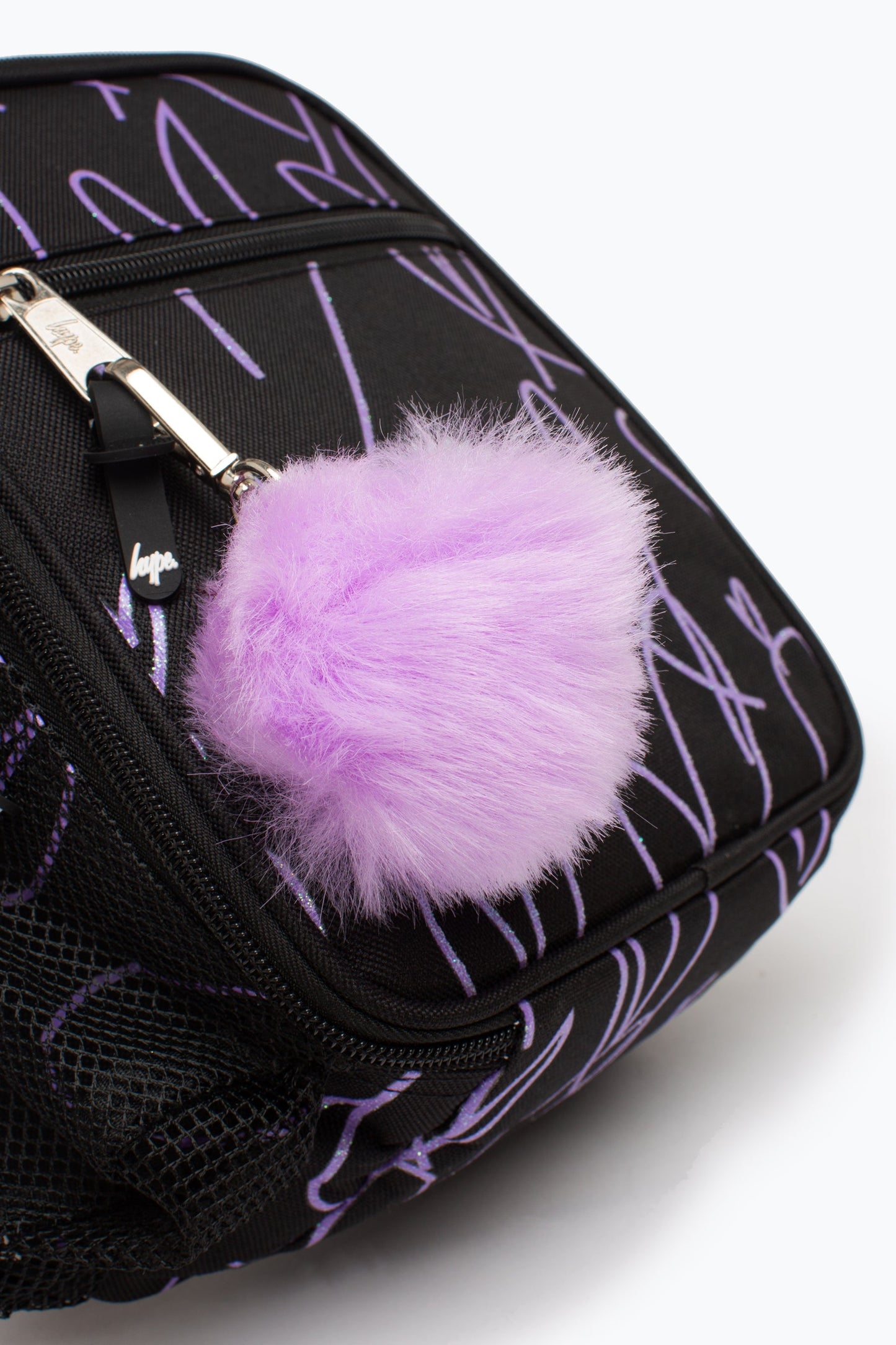 HYPE BLACK PURPLE GLITTER SCRIBBLE HEART LUNCH BOX