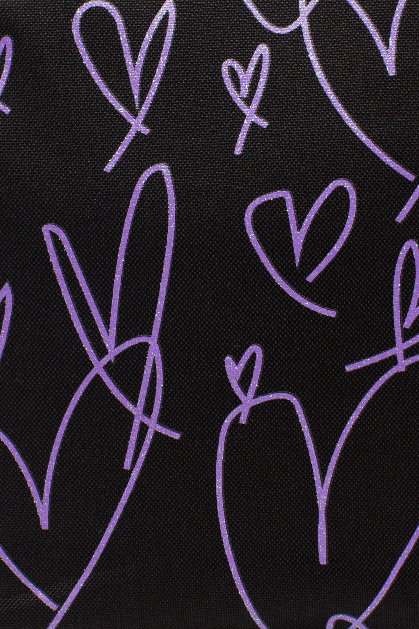 HYPE BLACK PURPLE GLITTER SCRIBBLE HEART LUNCH BOX
