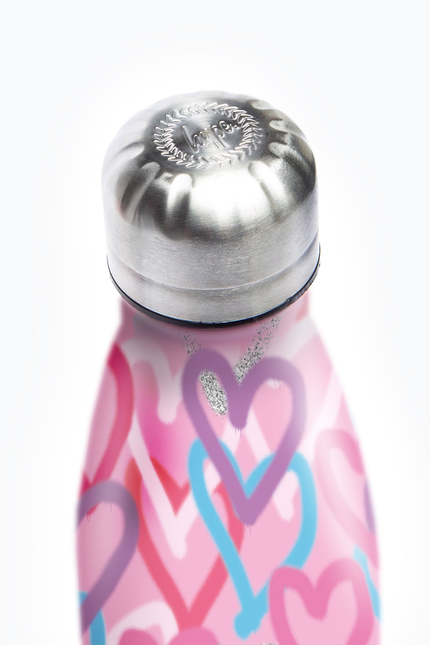 HYPE PINK GRAFFITI HEARTS METAL BOTTLE