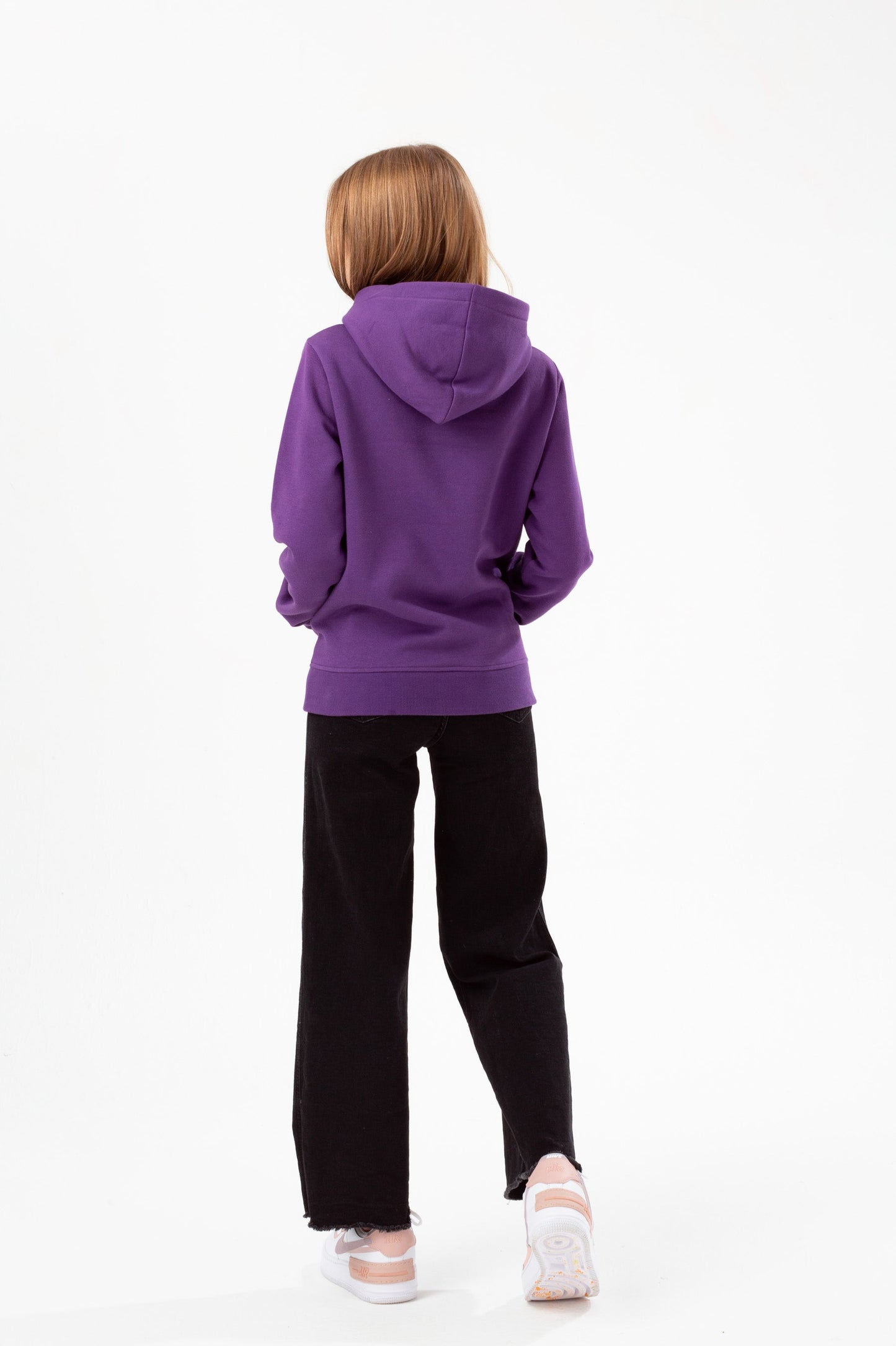 HYPE GIRLS PURPLE FOIL SCRIPT HOODIE