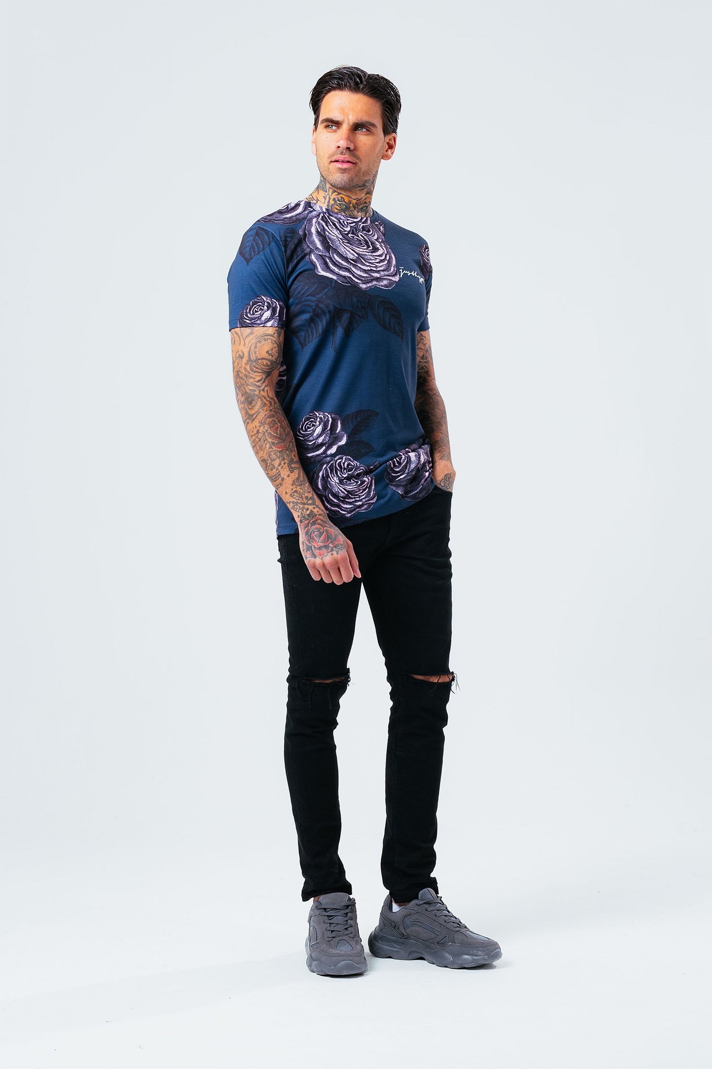 HYPE NAVY ROSE MEN'S T-SHIRT