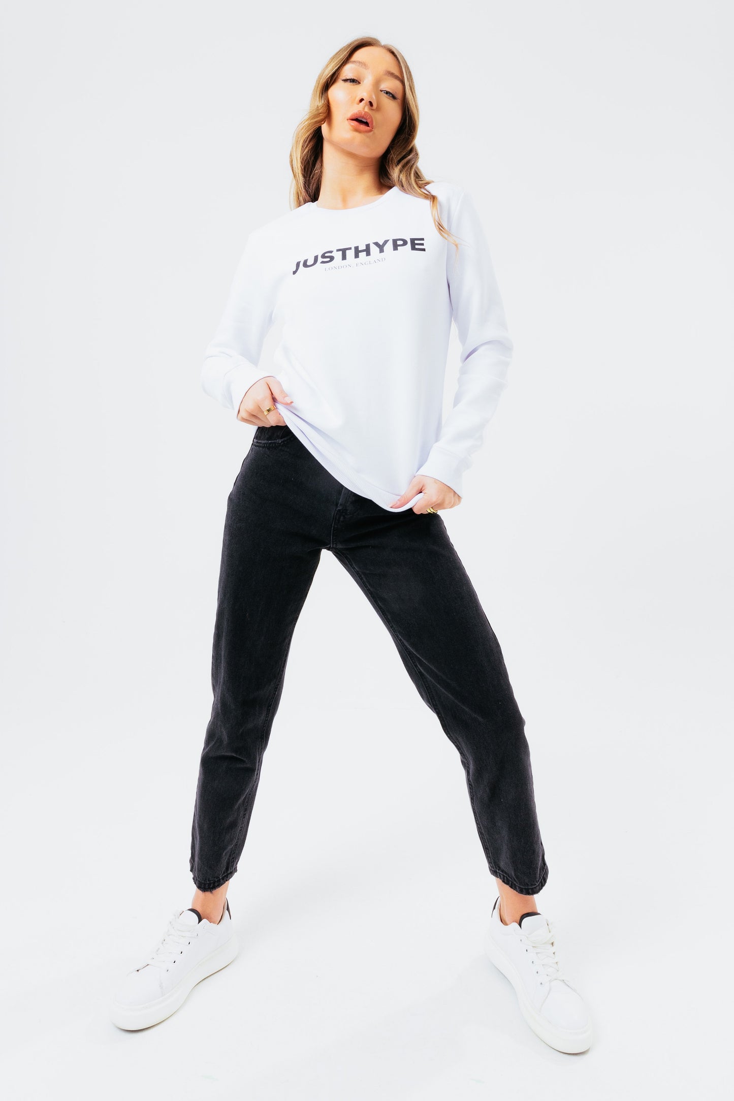 HYPE WHITE JH LND WOMEN'S CREW NECK