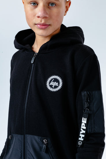 Hype Black Stealth Kids Zip Hoodie