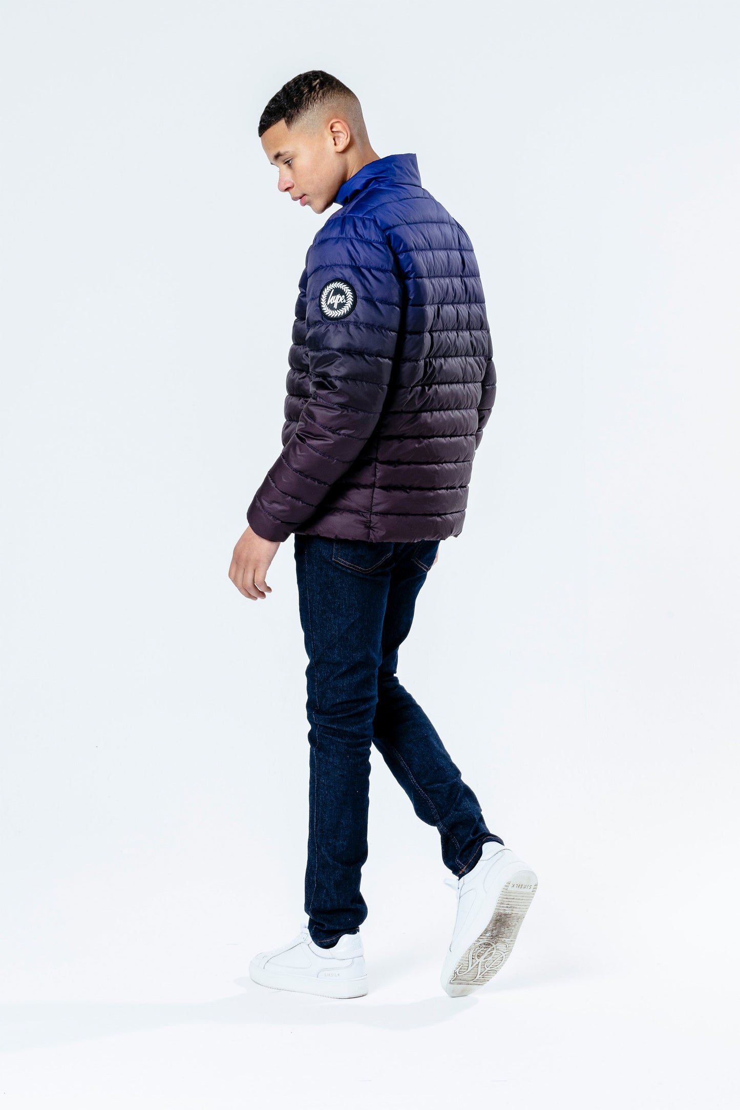 HYPE BLUE FADE LIGHTWEIGHT PUFFER KIDS JACKET