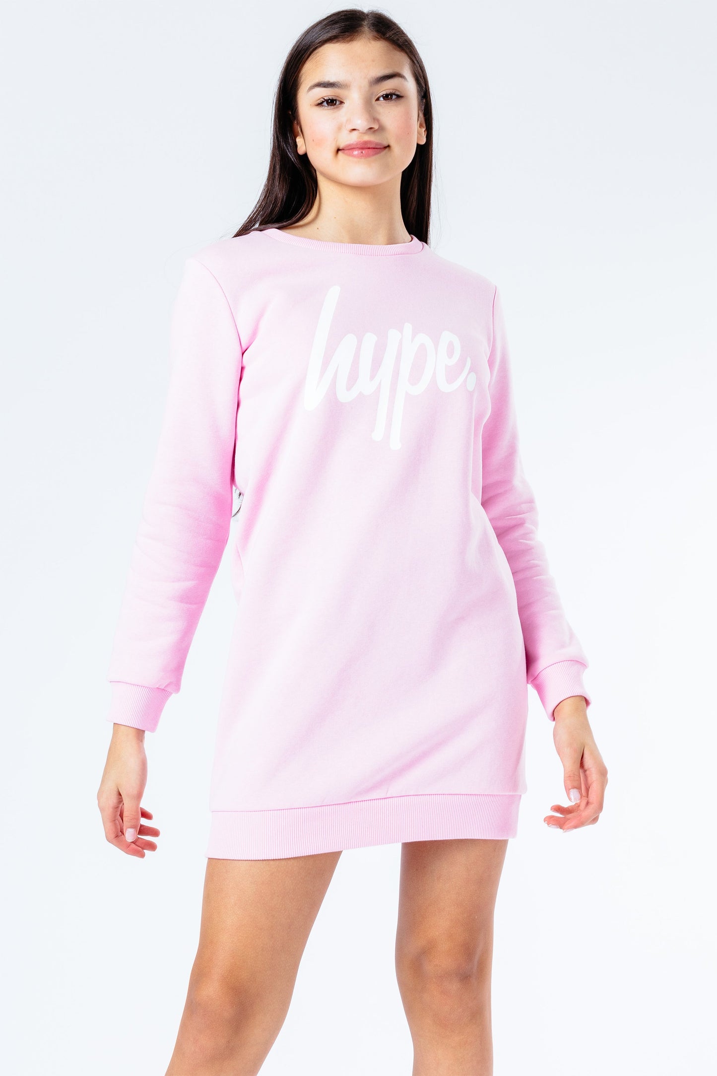 Hype Pink Script Kids Sweat Dress