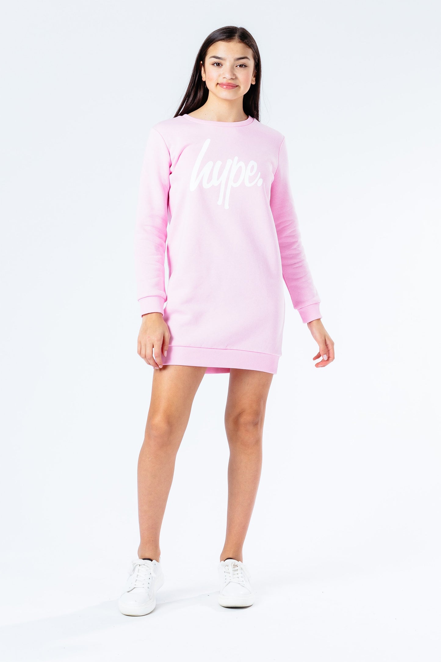 Hype Pink Script Kids Sweat Dress