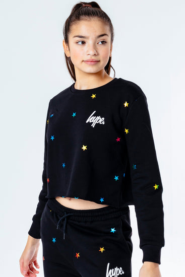 Hype Magic Star Kids Crop Crew Neck