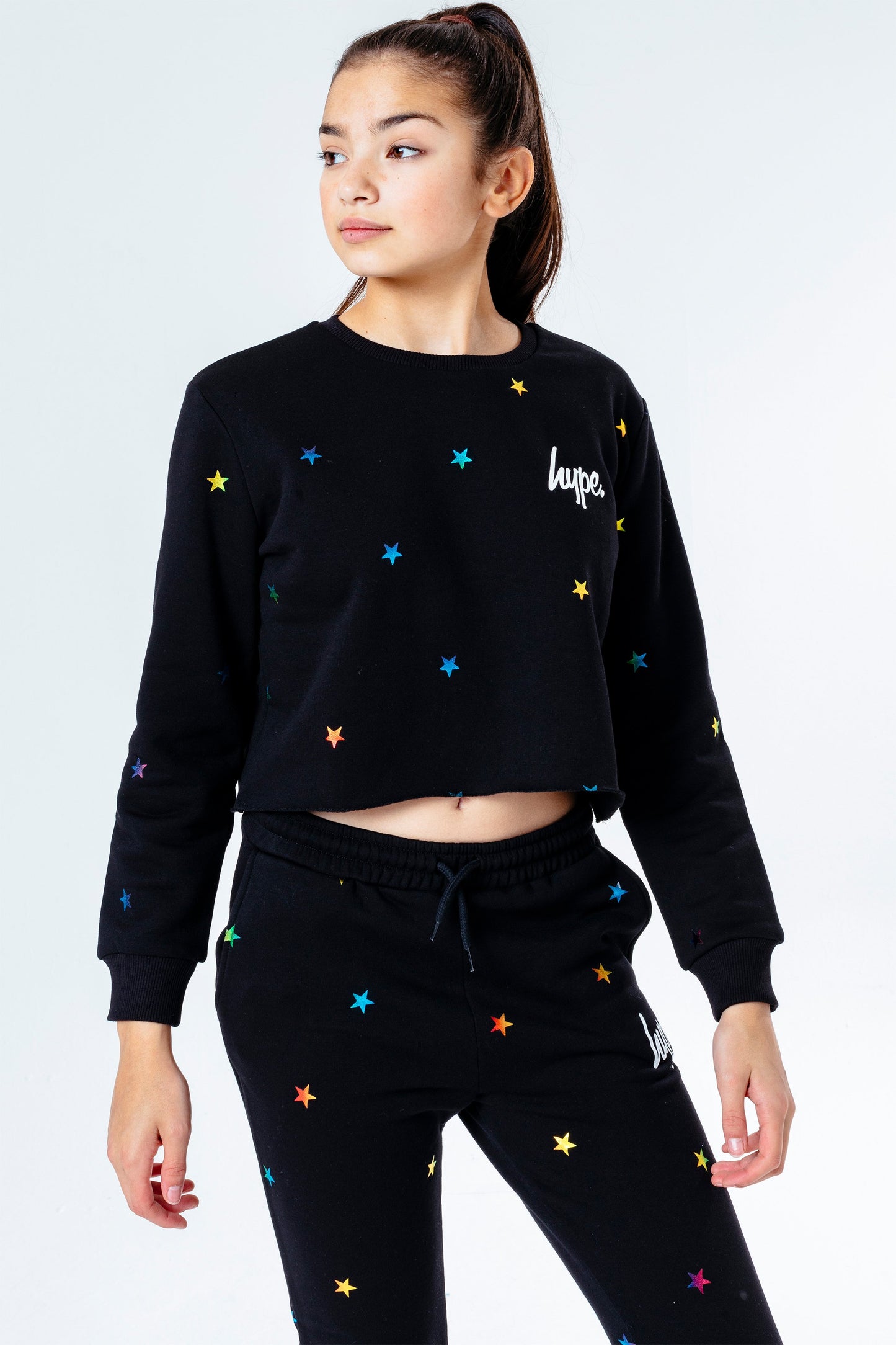 Hype Magic Star Kids Crop Crew Neck