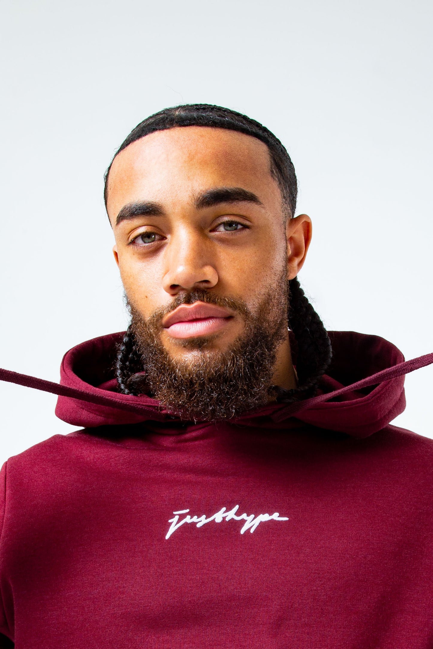 HYPE BURGUNDY SCRIBBLE MEN'S PULLOVER HOODIE