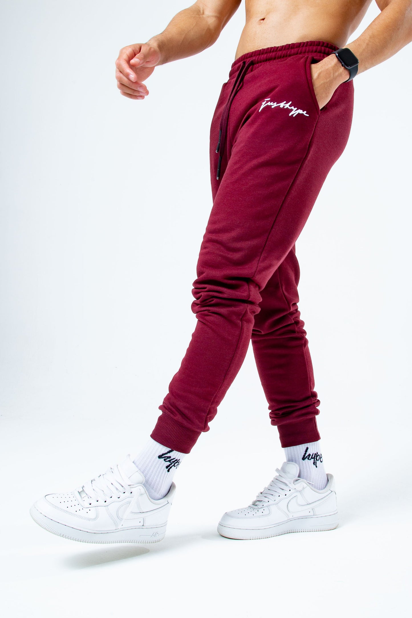 HYPE BURGUNDY SCRIBBLE MEN'S JOGGERS