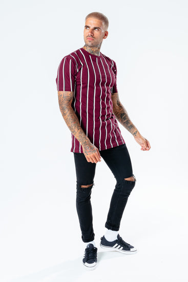 Hype Burgundy Stripe Men'S T-Shirt