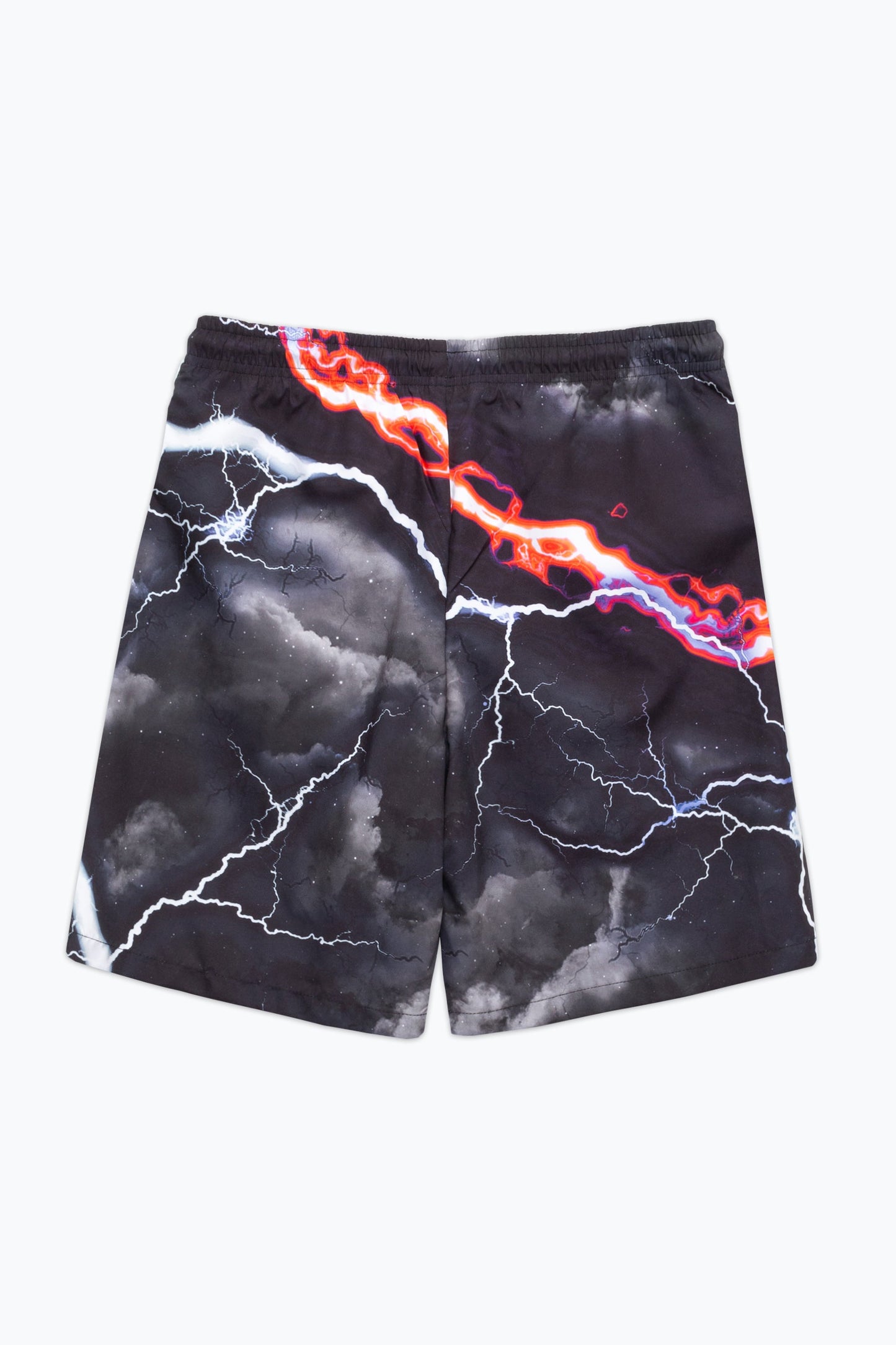 HYPE BOYS BLACK SMOKEY STORM OUTLINE SCRIPT SWIM SHORTS