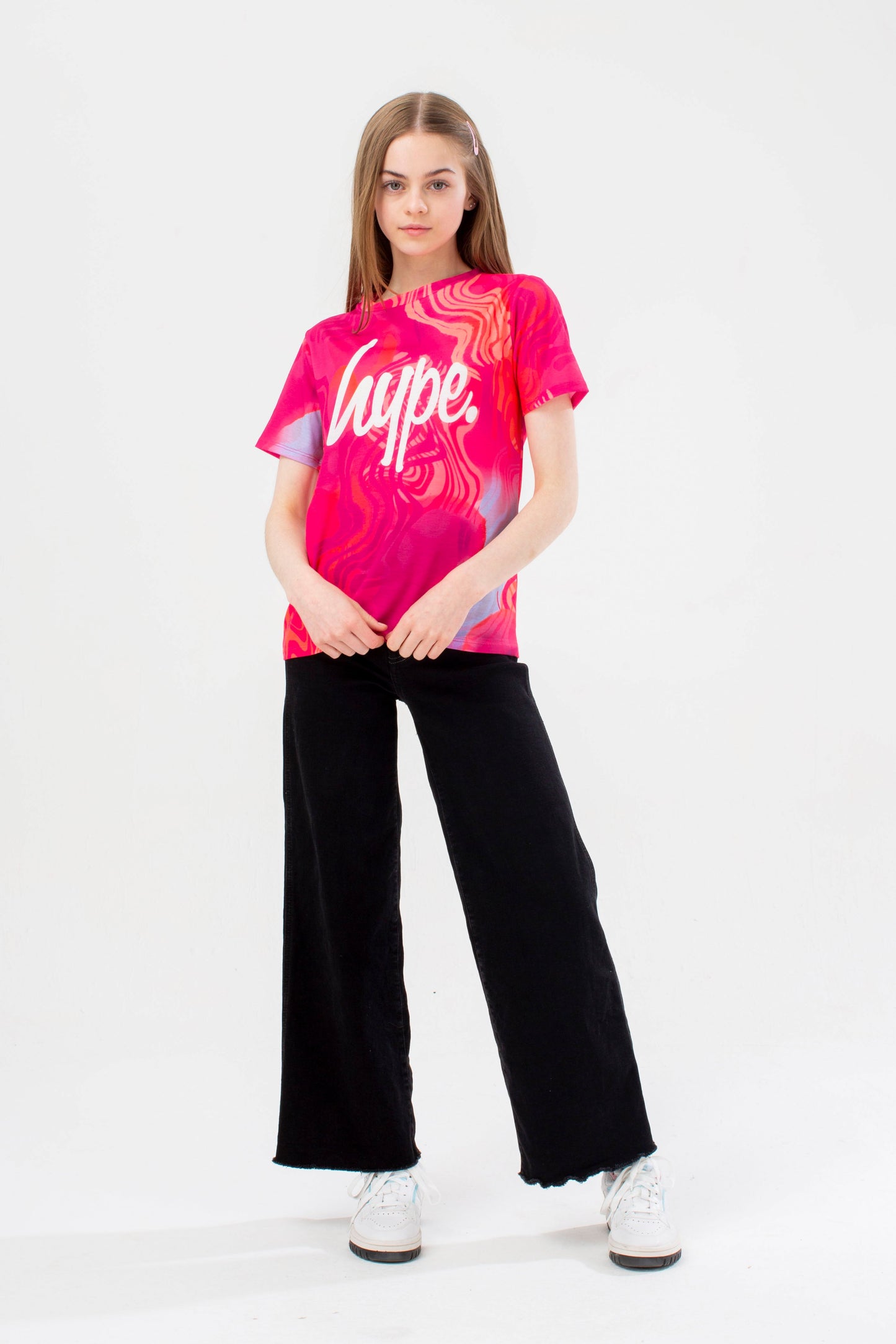 HYPE GIRLS PINK FINGER PAINT SCRIBBLE T-SHIRT